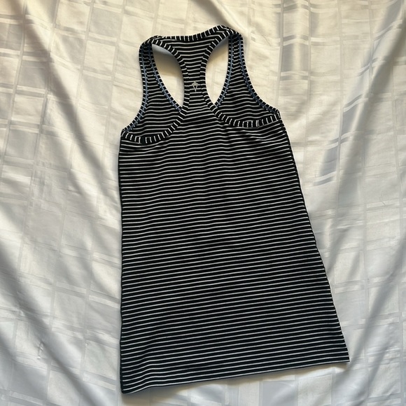 Ivivva Black & White Racerback Striped Tank Top - Picture 10 of 11